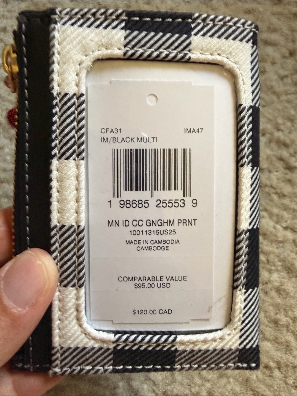 Coach Nolita 19 Gingham print with cherries and matching wallet - Picture 12 of 13